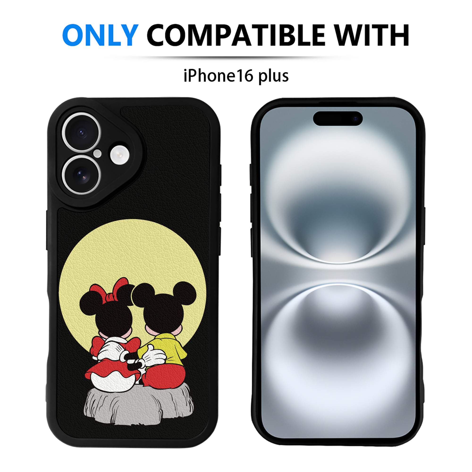（画像用） ミッキーマウス Mickey Mouse 【iPhone 16シリーズ対応】シリコンスマホケース（レザー調） 材質：シリコン